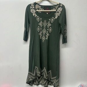 Johnny Was Green Tunic Shirt Dress